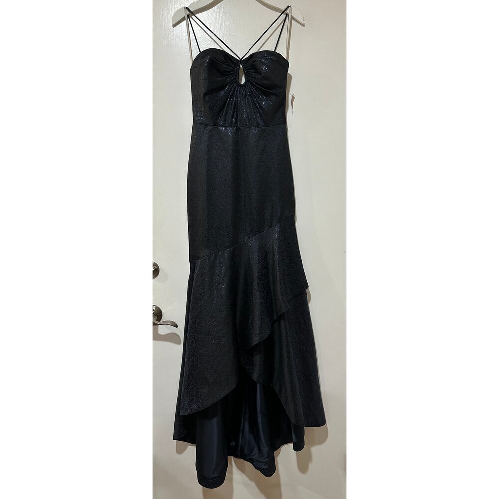Monique Lhuillier Evening Dress Midnight Size 4 NWT Elegant Unique Sample Piece